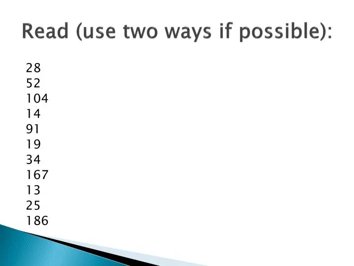 read use two ways if possible