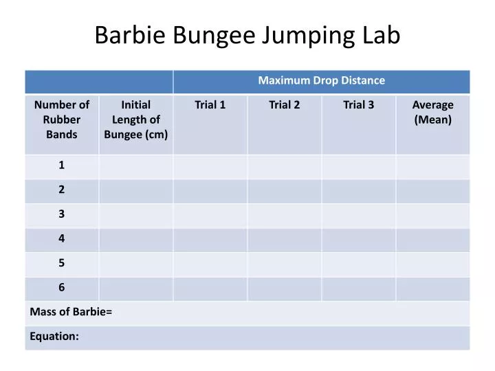 barbie bungee jumping lab