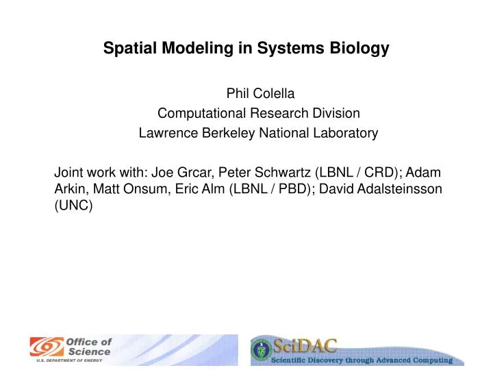 spatial modeling in systems biology