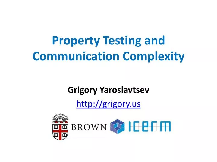 property testing and communication complexity