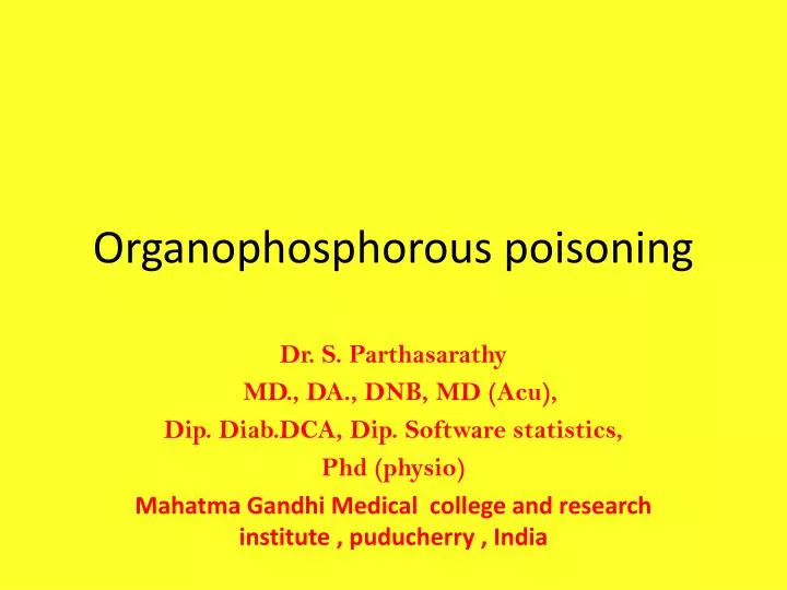organophosphorous poisoning