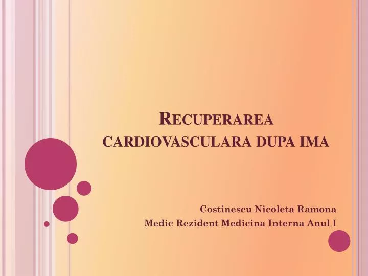 recuperarea cardiovasculara dupa ima