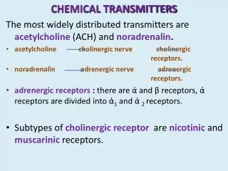 CHEMICAL TRANSMITTERS