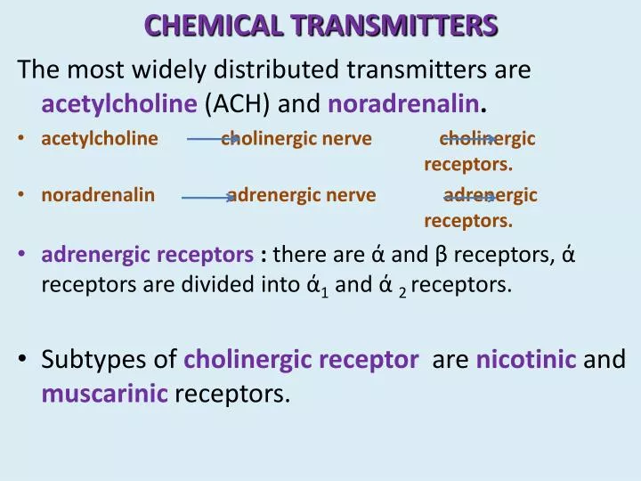 chemical transmitters