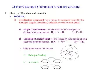 Chapter 9 Lecture 1 Coordination Chemistry Structure