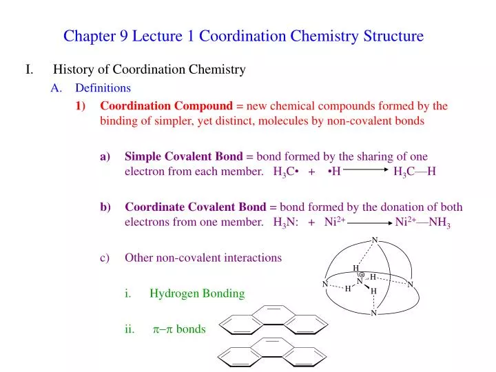 chapter 9 lecture 1 coordination chemistry structure
