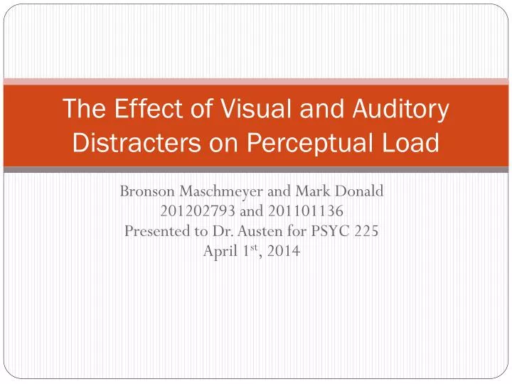 the effect of visual and auditory distracters on perceptual load