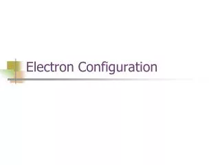 electron configuration