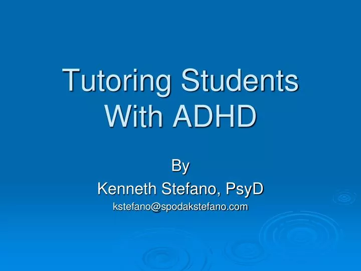 tutoring students with adhd