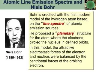 Atomic Line Emission Spectra and Niels Bohr