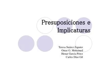 presuposiciones e implicaturas