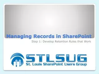 Managing Records in SharePoint
