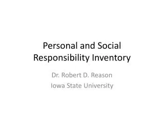 Personal and Social Responsibility Inventory