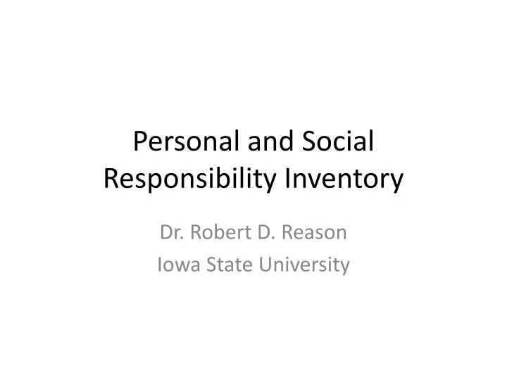 personal and social responsibility inventory