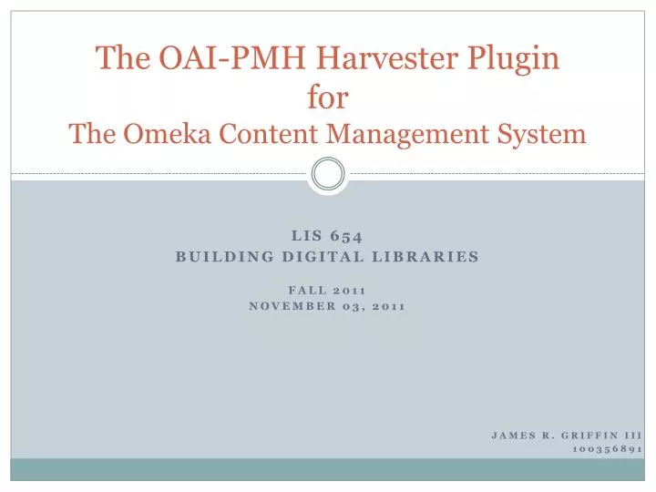 the oai pmh harvester plugin for the omeka content management system