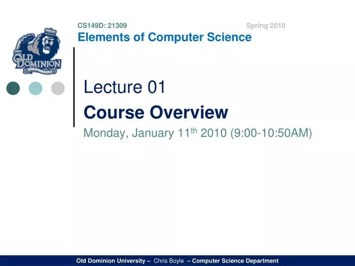 cs149d 21309 spring 2010 elements of computer science