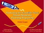 Evaluating the Incredible Years School Readiness Parenting Programme - slide 1