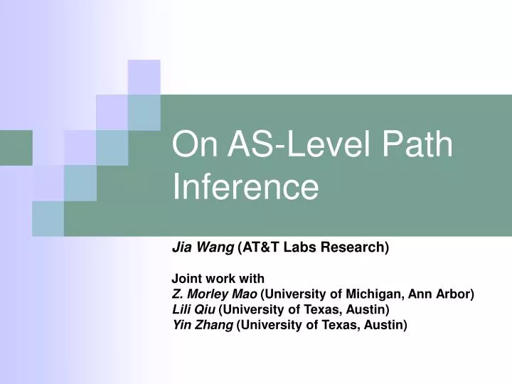 on as level path inference