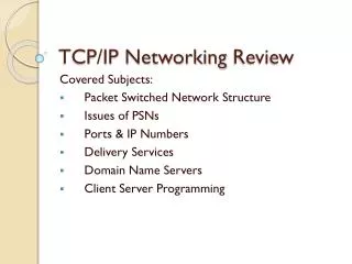 TCP/IP Networking Review