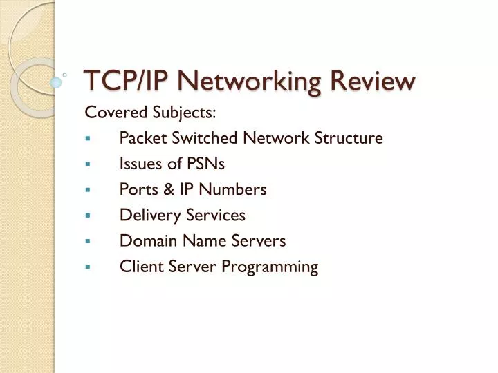 tcp ip networking review