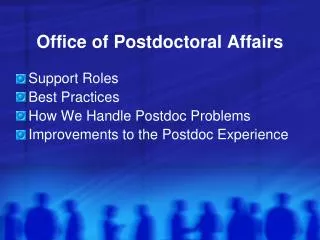 Office of Postdoctoral Affairs