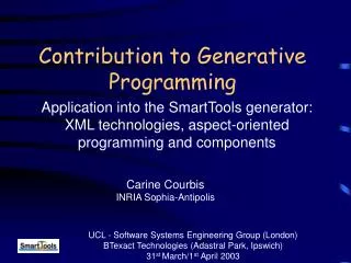 Contribution to Generative Programming