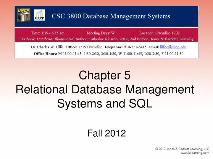 chapter 5 relational database management systems and sql