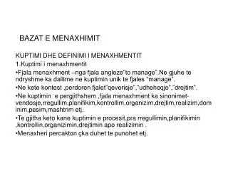 bazat e menaxhimit