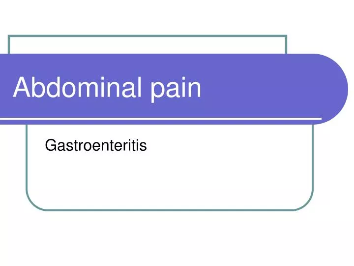 abdominal pain