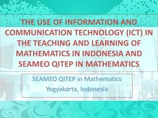 SEAMEO QITEP in Mathematics Yogyakarta, Indonesia