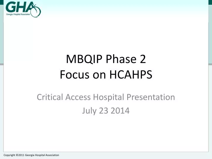 mbqip phase 2 focus on hcahps