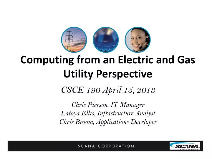 computing from an electric and gas utility perspective