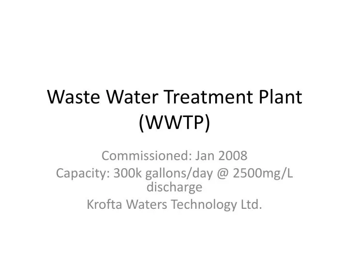 waste water treatment plant wwtp