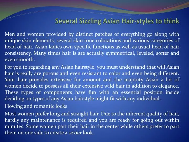 several sizzling asian hair styles to think