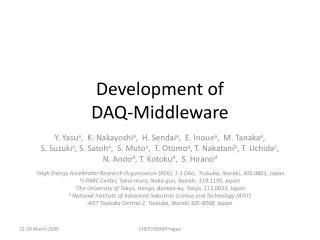 Development of DAQ-Middleware