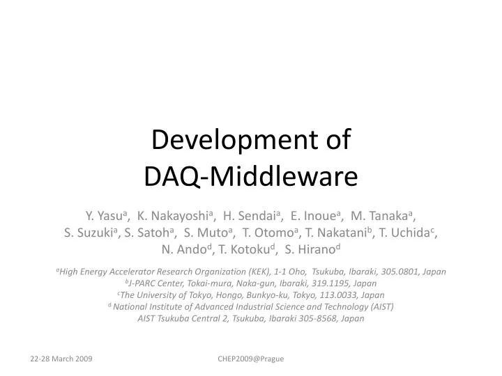 development of daq middleware