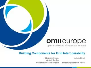 Building Components for Grid Interoperability