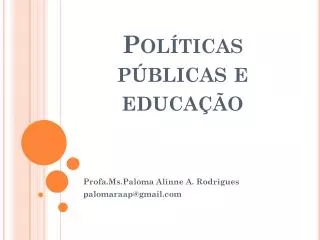 pol ticas p blicas e educa o