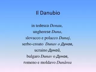 il danubio