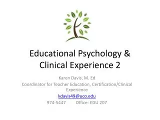 Educational Psychology &amp; Clinical Experience 2