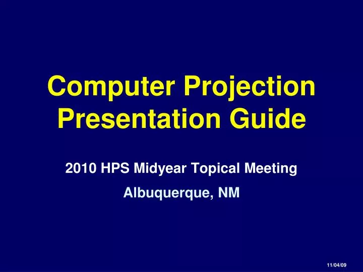 computer projection presentation guide