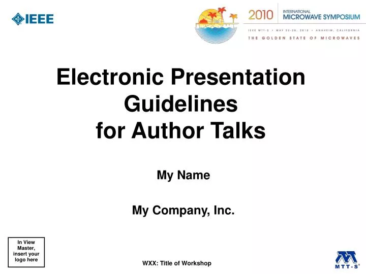 electronic presentation guidelines for author talks