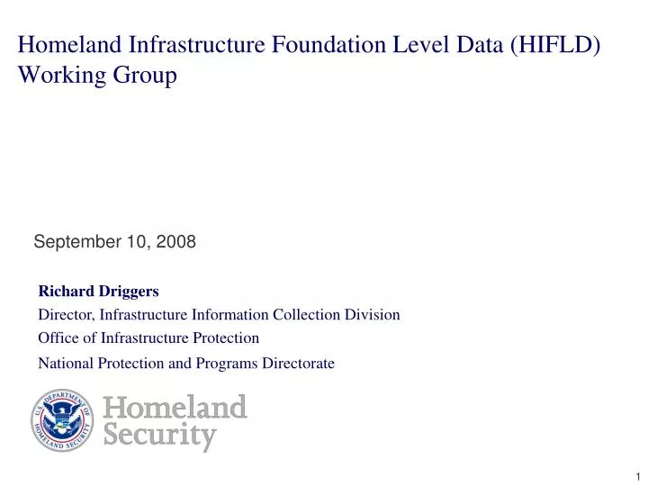homeland infrastructure foundation level data hifld working group