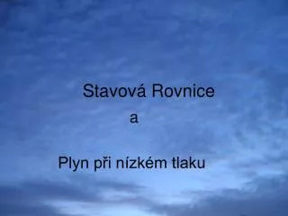 stavov rovnice