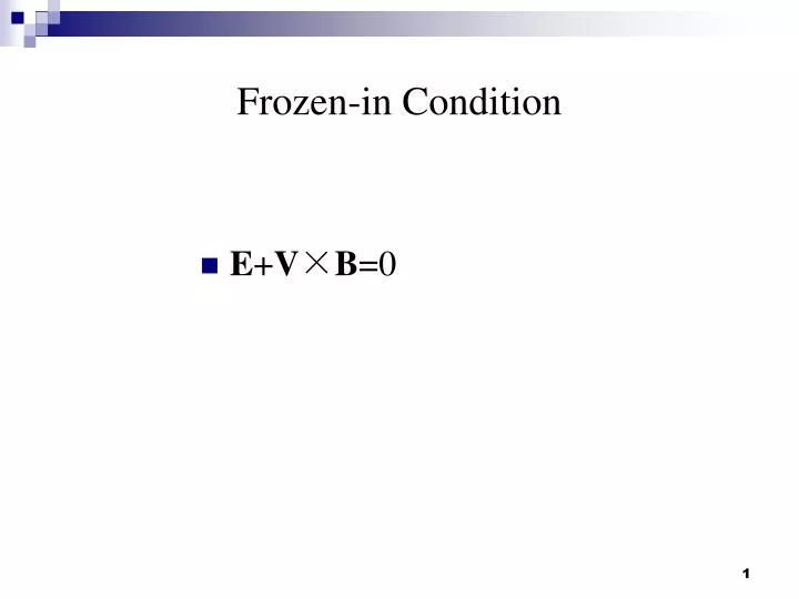 frozen in condition