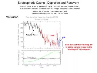 Stratospheric Ozone : Depletion and Recovery