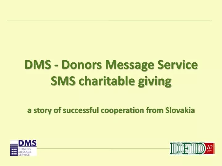 dms donors message service sms charitable giving a story of successful cooperation from slovakia