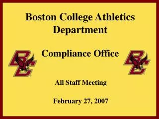 Boston College Athletics Department Compliance Office