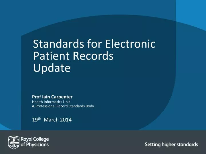 standards for electronic patient records update