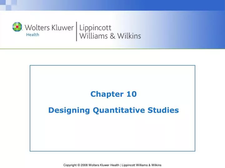 chapter 10 designing quantitative studies